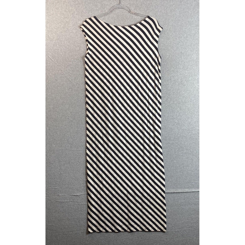 Gap‎ Dress Womens Small Navy Stripe Maxi Sleeveless Cotton Modal Knit Boat Neck